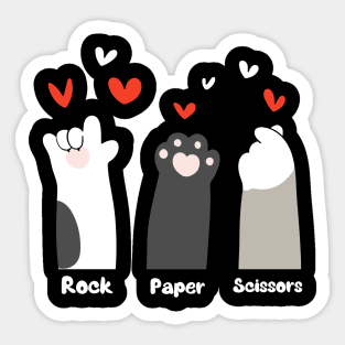 Rock Paper Scissors Cat Design Sticker